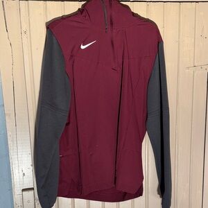 Nike Burgundy and Charcoal Pullover Jacket